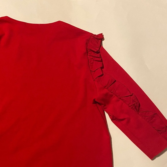 Red Ruffle Sleeve Top - Picture 6 of 6